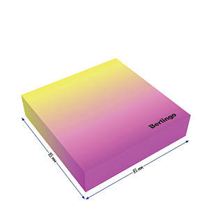 Блок для записи декоративный на склейке Berlingo "Radiance" 8,5*8,5*2см, розовый/желтый, 200л.