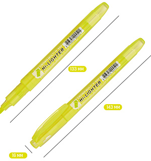 Текстовыделитель Crown "Multi Hi-Lighter" желтый, 1-4мм