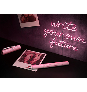 Ручка перьевая Faber-Castell "Grip 2010", синяя, B=1,0мм, трехгран., корпус кокосовое молоко