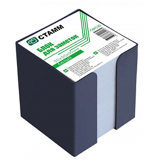 Блок для записей СТАММ 9*9*9см, пластиковый бокс, белый, белизна 65-70%