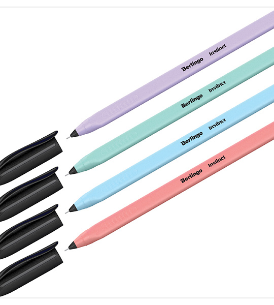 Ручка шариковая Berlingo "Instinct" синяя, 0,7мм, корпус ассорти