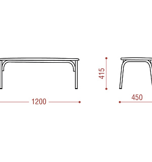 Банкетка без спинки Астрид БМ 9/1, 1200*450*415, каркас серый RAL9006М, кожзам коричневый К-007