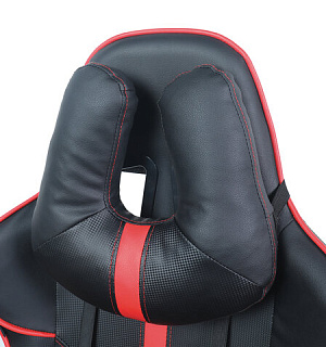 Кресло компьютерное BRABIX "GT Carbon GM-120", две подушки, экокожа, черное/красное, 531931