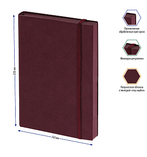 Записная книжка А5 80л., кожзам, Berlingo "Western", с резинкой, коричневый