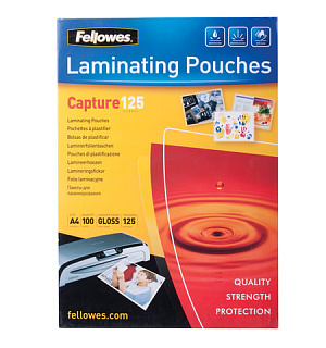 Пленки-заготовки для ламинирования А4, КОМПЛЕКТ 100 шт., 125 мкм, FELLOWES, FS-53074