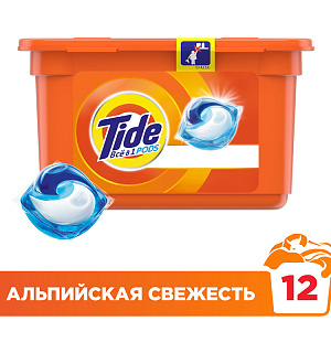 Капсулы для машинной стирки Tide "Альпийская свежесть", 3в1 Pods, 12шт.*24,8г 4084500569478 (ПОД ЗАКАЗ)