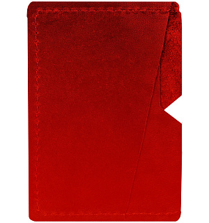 Кардхолдер OfficeSpace, 3 отделения, 10*7см, натуральная кожа, красный