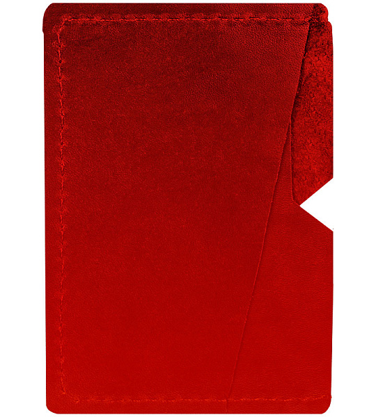 Кардхолдер OfficeSpace, 3 отделения, 10*7см, натуральная кожа, красный