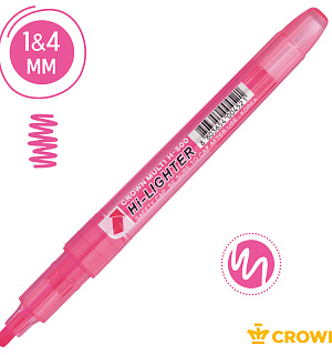 Текстовыделитель Crown "Multi Hi-Lighter" розовый, 1-4мм