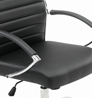Кресло офисное BRABIX "Style EX-528", экокожа, хром, черное, 531947