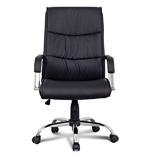 Кресло офисное BRABIX "Space EX-508", экокожа, хром, черное, 530860