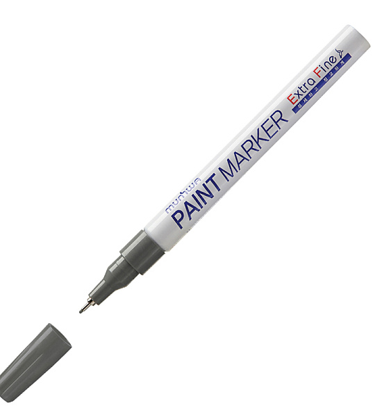Маркер-краска MunHwa "Extra Fine Paint Marker" серебро, 1мм, нитро-основа