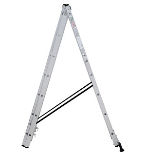 Лестница-трансформер 3-х секционная 3х7 ступеней, 3х1,9 м, высота 4,5 м, нагрузка 150 кг, алюминий, НОВАЯ ВЫСОТА, 1230307