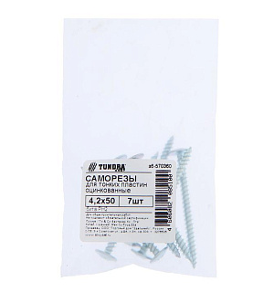 Саморезы для тонк. пластин ТУНДРА krep 4.2x50 мм, цинк 7 шт.