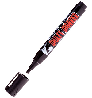 Маркер перманентный Crown "Multi Marker Chisel" черный, скошенный, 5мм