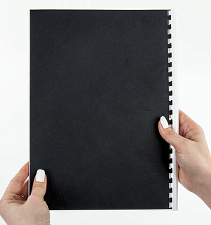 Обложки картонные для переплета, А4, КОМПЛЕКТ 100 шт., тиснение под кожу, 230 г/м2, черные, BRAUBERG, 530837