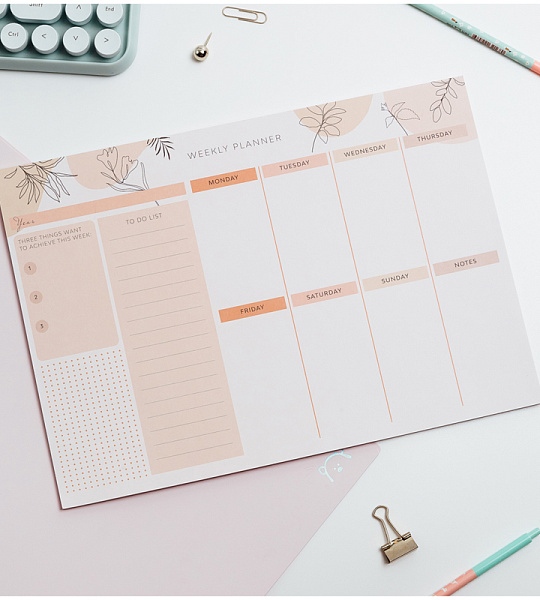 Планер на неделю MESHU 297*210мм (А4), 30л., "Terracotta", на склейке