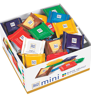 Шоколад порционный RITTER SPORT, набор 7 вкусов, 84 плитки по 16,7 г, R 484C