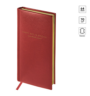 Еженедельник недатированный, карманный, 64л., кожзам, OfficeSpace "Dallas", бордовый, зол. срез