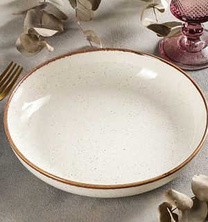 Салатник полуглубокий Beige, d=22 см, цвет бежевый