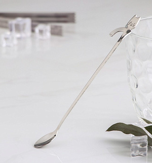 Ложка барная Magistro «Котик», 20×3,3×1,5 см, цвет серебряный