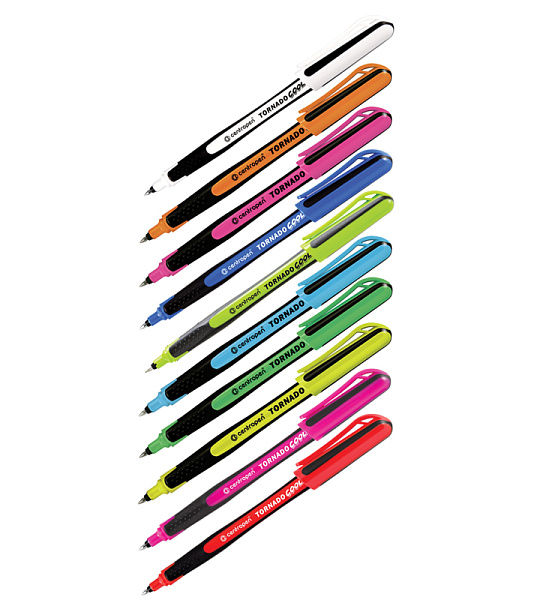 Ручка-роллер Centropen "Tornado Cool 4775" синяя, 0,3мм, грип, одноразовая, корпус ассорти