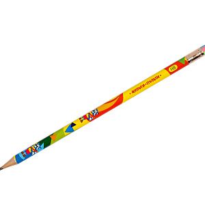 Карандаш ч/г Мульти-Пульти "Приключения Енота" HB, с ластиком, круглый, заточен., рисунок на корп. ассорти