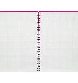 Тетрадь 60л. А4 клетка на гребне OfficeSpace "Neon", пластиковая обложка, розовая