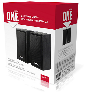 Колонки Smartbuy ONE, 2*3W, деревянный корпус, питание от USB, черный