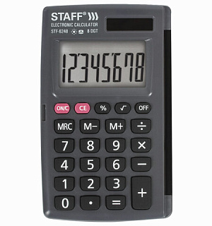 Калькулятор карманный STAFF STF-6248 (104х63 мм), 8 разрядов, двойное питание, 250284