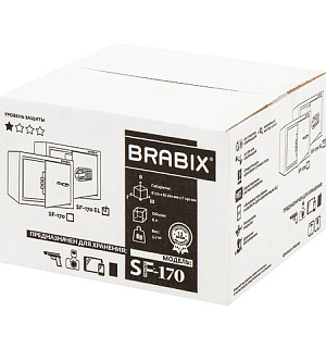 Сейф мебельный BRABIX "SF-170EL", 170х260х230 мм, электронный замок, черный, 291143, S103BR210614
