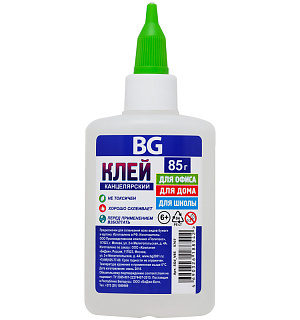 Клей канцелярский BG, с дозатором, 85г