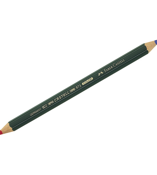 Карандаш двухцветный Faber-Castell "Castell", синий-красный, утолщенный