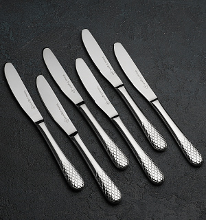 Набор ножей столовых «Юлия Высоцкая», h=22 см, 6 шт, цвет серебряный