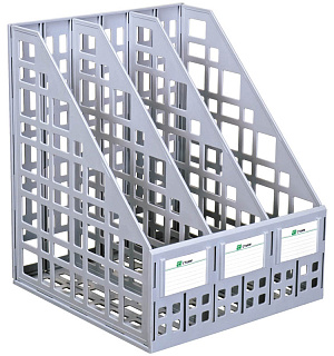 Лоток для бумаг вертикальный СТАММ, сборный, 3 отделения, серый