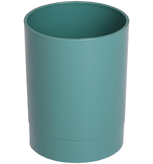 Подставка-стакан СТАММ "Офис. Voyage. NY", пластик, круглый, зеленый