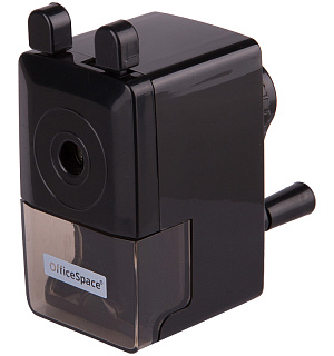 Точилка механическая OfficeSpace, пласт. корпус, черная, инд. упаковка