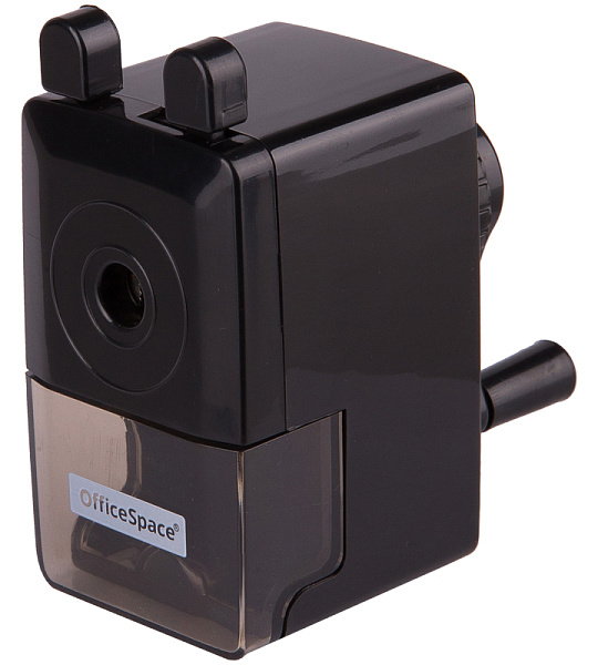 Точилка механическая OfficeSpace, пласт. корпус, черная, инд. упаковка