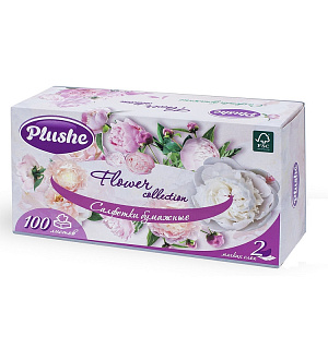 Салфетки косметические Plushe 2сл 100л/уп белые_У