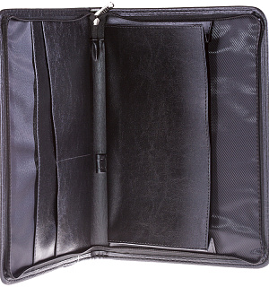 Папка деловая OfficeSpace "Bergamo" кожзам, на молнии, тиснение крокодил