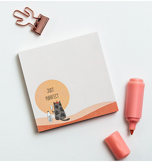 Блок для записей MESHU 8,5*8,5см, 100л., "Right cat", на склейке