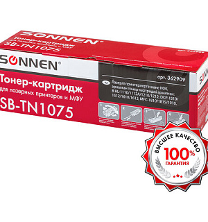 Картридж лазерный SONNEN (SB-TN1075) для BROTHER HL-1110R/1112R/DCP-1512/MFC-1815, ВЫСШЕЕ КАЧЕСТВО, ресурс 1000 стр., 362909