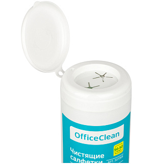 Универсальные влажные чистящие салфетки OfficeClean для очистки экранов и мониторов, пластиковых поверхностей 50+50 шт