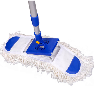 Швабра-рамка OfficeClean Professional, алюм. ручка 75-130см, насадка МОП хлопок (карманы) 40см