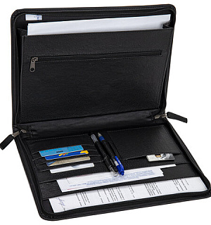 Папка из кожзаменителя на молнии, 8-010