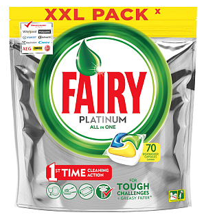 Капсулы для посудомоечной машины Fairy "Platinum. All in1. Лимон", 70шт.
