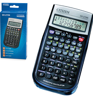 Калькулятор инженерный CITIZEN SR-270N (154х80 мм), 236 функций, 10+2 разряда, питание от батарейки, сертифицирован для ЕГЭ