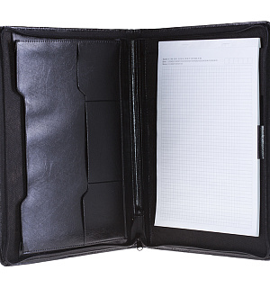 Папка деловая OfficeSpace "Vesta" имп. кожзам, на молнии, блокнот