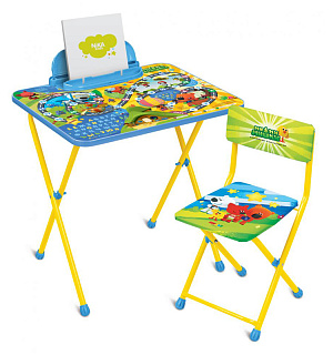 Набор складной мебели (стол + стул) Nika kids ММ2 "Ми-ми-мишки", ламинир. столешница, сиденье мягкое/ткань, желтый