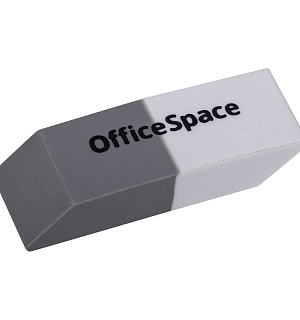 Ластик OfficeSpace, скошенный, комбинированный, термопластичная резина, 41*14*8мм